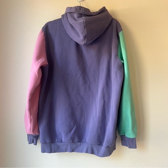 East Coast Lifestyle Colorblock Hoodie XL Unisex Purple Pink Teal Anchor Patch - Picture 5 of 8